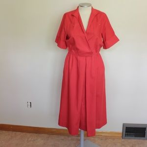 VINTAGE Cherry Red Utility Dress sz M